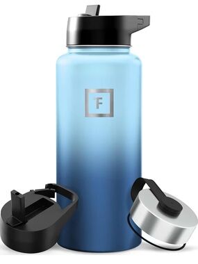 IRON °FLASK Insulated Stainless Steel Water Bottle w/ Interchangeable Lids